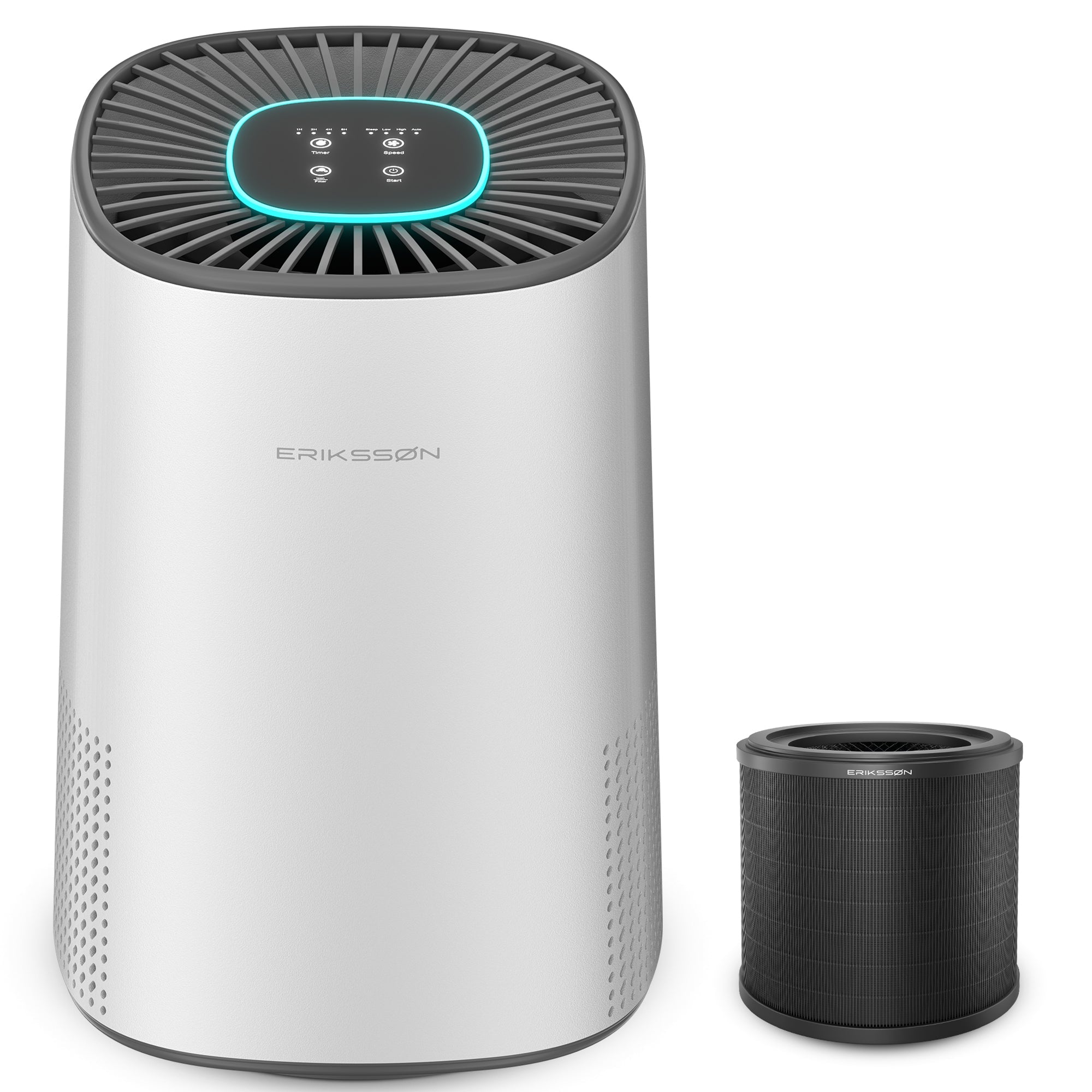 Erikssøn Luchtreiniger Air Pure Elite - 240 m3/u - Wit - 2x HEPA Filter - Erikssøn
