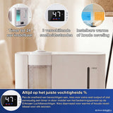 Erikssøn Luchtbevochtiger Elite - 8 Liter - Geschikt voor Woonkamer, Kantoor, Slaapkamer, Babykamer - Humidifier - Met Aromatherapie - Wit