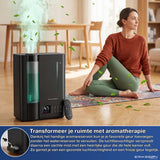 Erikssøn Luchtbevochtiger Elite - 8 Liter - Geschikt voor Woonkamer, Kantoor, Slaapkamer, Babykamer - Humidifier - Met Aromatherapie - Zwart
