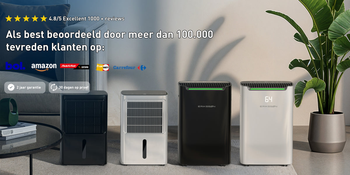 Erikssøn luchtontvochtigers in zwart en wit
