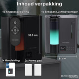 Erikssøn Luchtbevochtiger Elite - 8 Liter - Geschikt voor Woonkamer, Kantoor, Slaapkamer, Babykamer - Humidifier - Met Aromatherapie - Zwart - Erikssøn