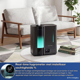 Erikssøn Luchtbevochtiger Elite - 8 Liter - Geschikt voor Woonkamer, Kantoor, Slaapkamer, Babykamer - Humidifier - Met Aromatherapie - Zwart - Erikssøn