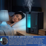 Erikssøn Luchtbevochtiger Elite - 8 Liter - Geschikt voor Woonkamer, Kantoor, Slaapkamer, Babykamer - Humidifier - Met Aromatherapie - Zwart - Erikssøn
