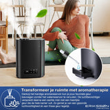 Erikssøn Luchtbevochtiger Hydra Comfort - 6 Liter - Geschikt voor Woonkamer, Kantoor, Slaapkamer, Babykamer - Met Aromatherapie - Zwart - Erikssøn