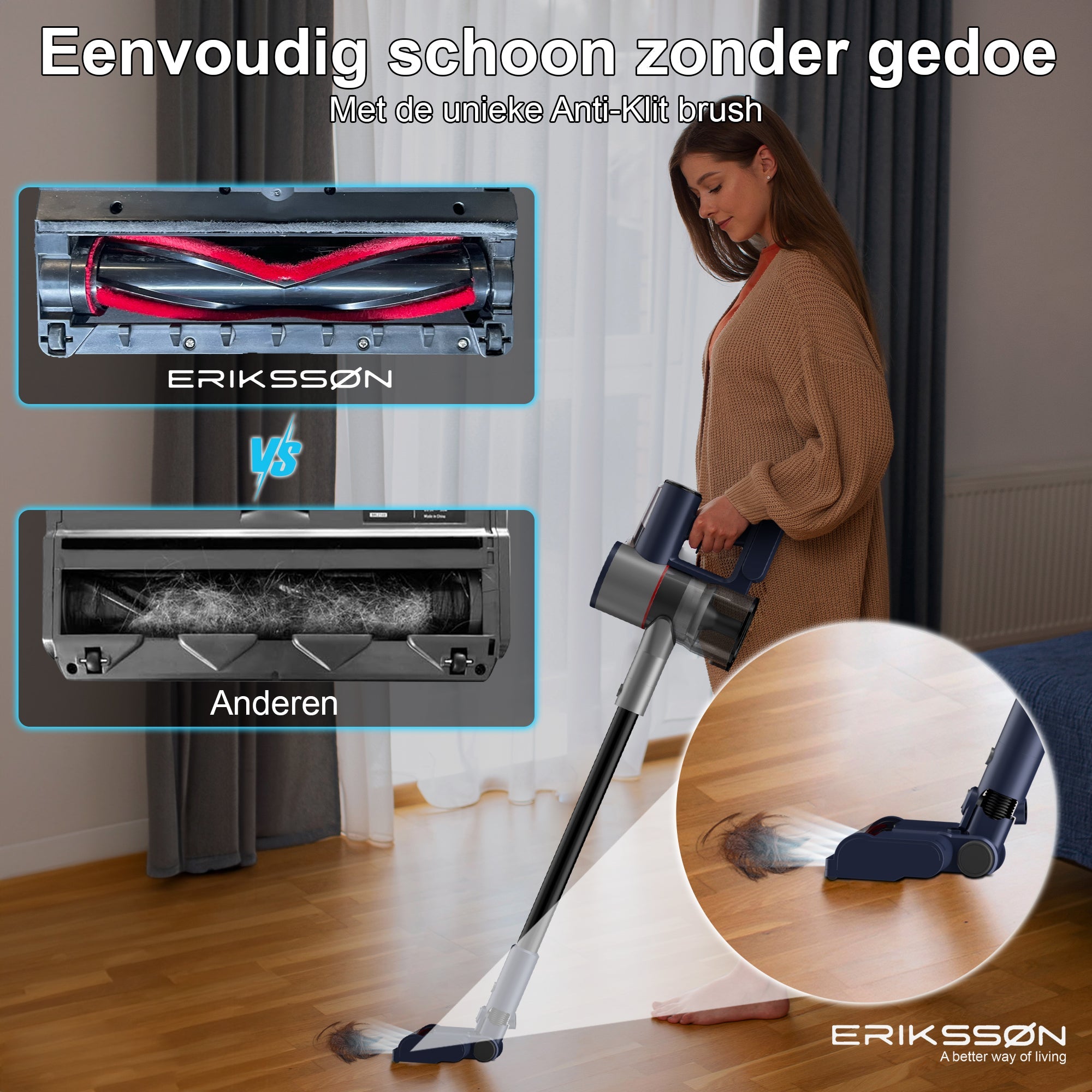 Erikssøn Steelstofzuiger Air Pro Max 9700 - 2 Accu's - Erikssøn